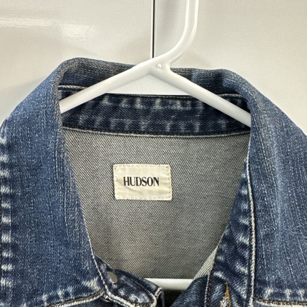 Hudson Jeans Denim Jacket Womens Size Small Y2K USA Made Distressed - Picture 6 of 10
